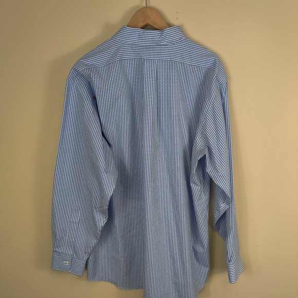 Brooks Brothers Shirt Adult Blue Check 171/2 - 36 Long Sleeve Oxford Men - Picture 3 of 7